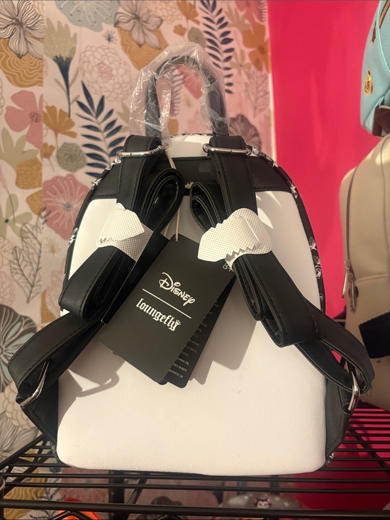 Loungefly Disney Alice in Wonderland Black & White Floral Mini Backpack